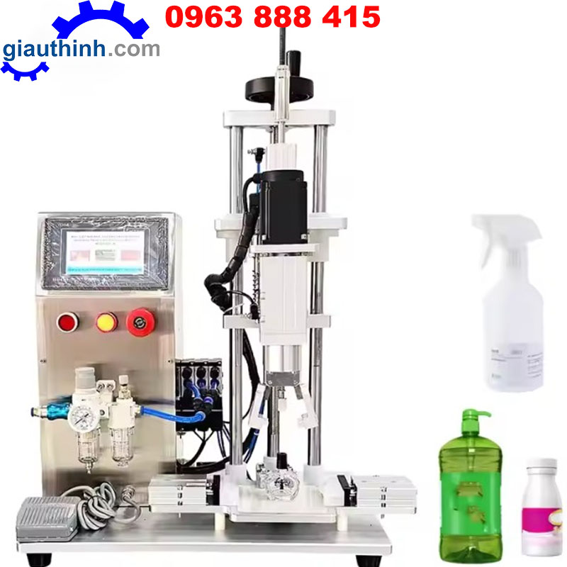 Máy đóng nắp chai dùng động cơ servo