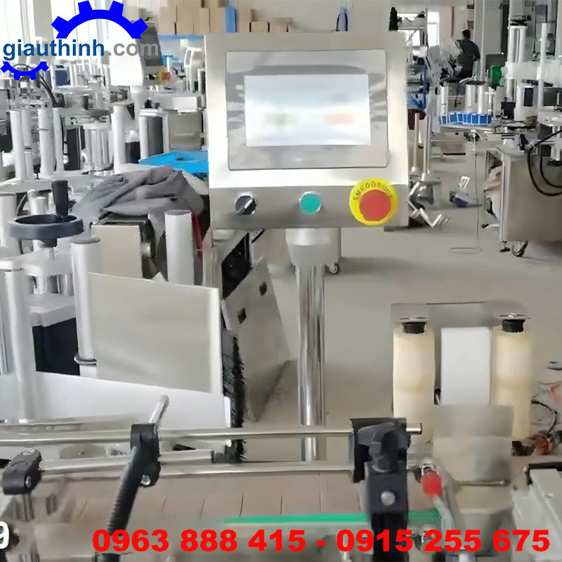Máy dán tem nhãn chai 3 mặt